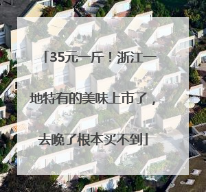 35元一斤！浙江一地特有的美味上市了，去晚了根本买不到