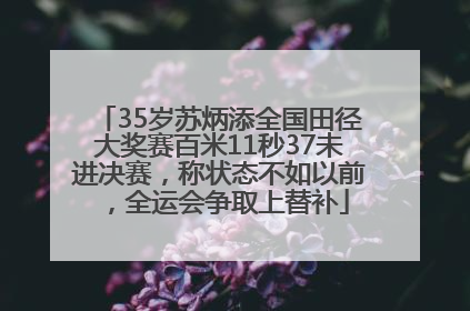 35岁苏炳添全国田径大奖赛百米11秒37未进决赛，称状态不如以前，全运会争取上替补