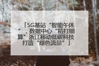 5G基站“智能午休”，数据中心“精打细算”浙江移动低碳科技打造“绿色流量”