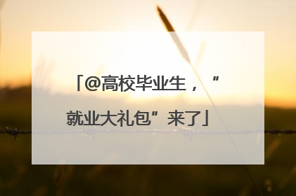 @高校毕业生，“就业大礼包”来了